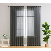 THD Scarlett Semi Sheer Pocket Top & Back Tab Lightweight Window Curtains Drapery Panels, 2 Panels