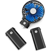 10400mAh Battery Operated Fan, Portable Handheld Fan with 10-40 Hours Working Time,3 Setting, Strong Wind, Foldable Design Fan, for Travel, Camping and Outdoor Activities(Blue)