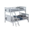 thumbnail image 2 of White Twin Over Full Bunk Bed - Solid Wood Transitional Design w/ Angled Ladder, Bedroom Furniture. Secure & Stylish, Easy Assembly, 2 of 5