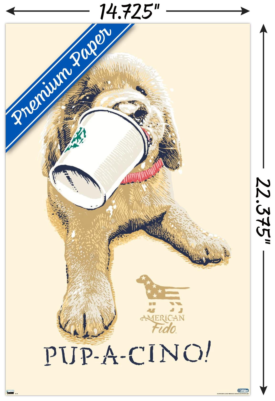 Jim Baldwin - Pup-a-cino Wall Poster, 14.725" x 22.375"