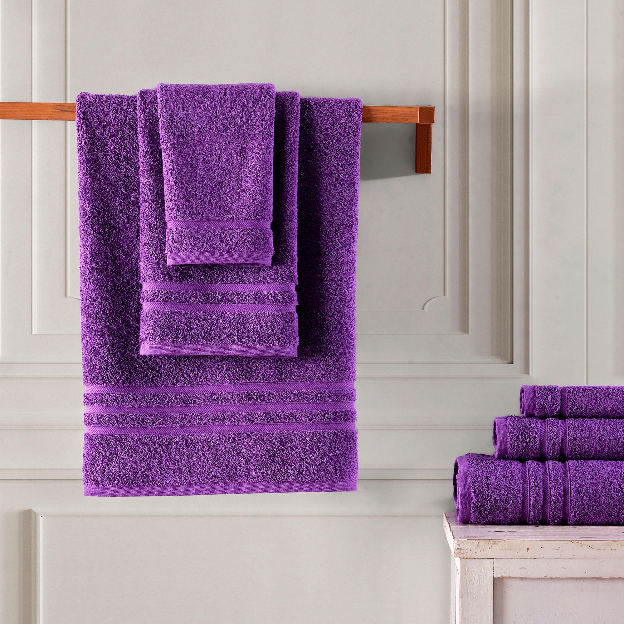 Hawmam Linen Purple Hand Towels Set of 8 Luxury Cotton Hand Towels for Bathroom Soft Quick Dry Towels Walmart