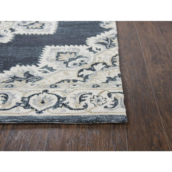 Alora Decor Cascade 8' x 10' Dk Blue/Natural/Gray/Tan Hand-Tufted Area Rug