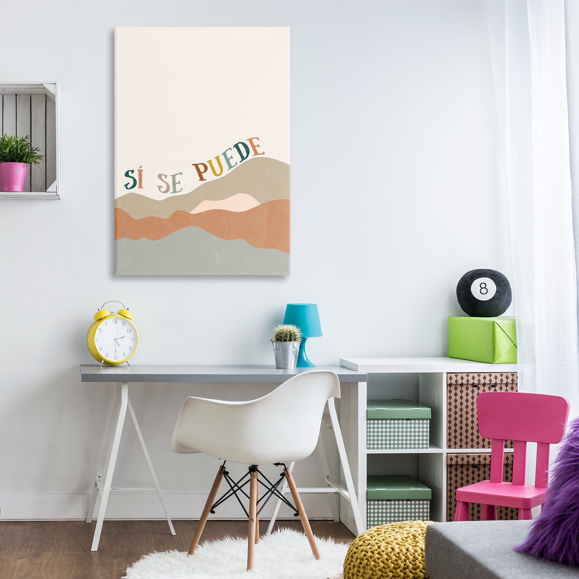 Stupell Industries Sí Se Puede Montañas Inspirational Quotes & Sayings Painting Wrapped Canvas Art Print Wall Art, 30 x 45
