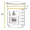 thumbnail image 2 of Heavy Duty Beaker, 600ml - 5mm Thick, Uniform Walls - Superior Durability & Chemical Resistance - White Graduations - Borosilicate 3.3 Glass - Eisco Labs, 2 of 3