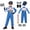 Blue, variant on 6PCS Race Car Driver Costume Racer Jumpsuit with Cap Gloves Flag Sunglasses Medal Halloween Dress Up