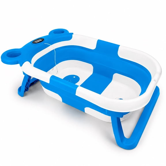 TINA DE BAÑO PARA BEBÉ ANGELIN PLEGABLE OSO AZUL
