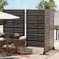 thumbnail image 4 of MAYEERTY 72"x47" Outdoor Privacy Screen Freestanding Metal Room Dividers Balcony Decorative Screen,Black, 4 of 9