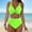 Green, variant on Women's Bikini Swimsuits Two Piece Tummy Control Bathing Suit V Neck Twist Front Swim Suits Full Coverage Swim Bottoms Green M