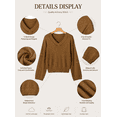 thumbnail image 2 of DOKOTOO Sweaters for Women V Neck Long Sleeve Crochet Knit Pullover Lightweight Sweater Drop Shoulder Casual Fall Winter Tops S-2XL, 2 of 7