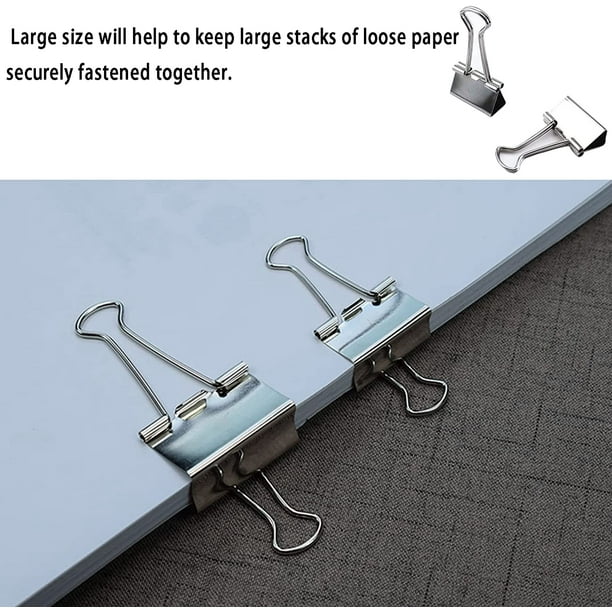 Large silver binder sale clips