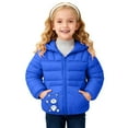 thumbnail image 4 of Gubotare Jackets for Girls Snow Baby Puffer Jacket Hooded Light Winter Coats Zipper Up Down Coats Outwear for Toddler Boys Girls 4T 5T (Blue,4-5 Years), 4 of 6