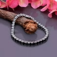 thumbnail image 3 of 10Ct Round Cut Lab Created Black Diamond 4MM 7" Womens Tennis Bracelet For Your Valentine 14K White Gold Plated, 3 of 5