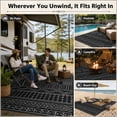 thumbnail image 2 of ZRSDIXK 5'×8' Boho Outdoor Rug Waterproof Patio Carpet Outdoor Area Rug Large Plastic Straw Mat for RV Camping Porch Deck Balcony, Black, 2 of 8