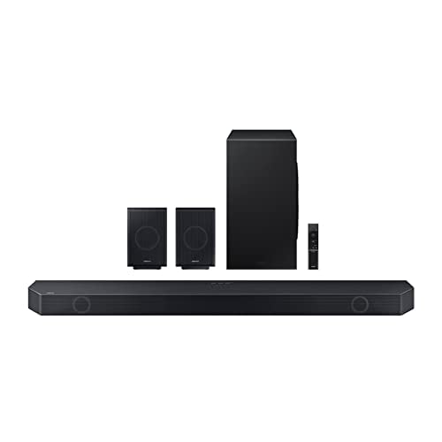 SAMSUNG HW-Q990C Barra de sonido de 11.1.4 canales con Dolby Audio inalámbrico, parlantes traseros incluidos con Q-Symphony, SpaceFit Sound Pro, sonido adaptable, Game Mode Pro, Airplay 2, AVA, Alexa