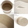 thumbnail image 5 of Sea Team Large Size Cotton Rope Woven Storage Basket Laundry Hamper with Handles, 14 x 20 inches, White & Mottled Khaki, 5 of 6