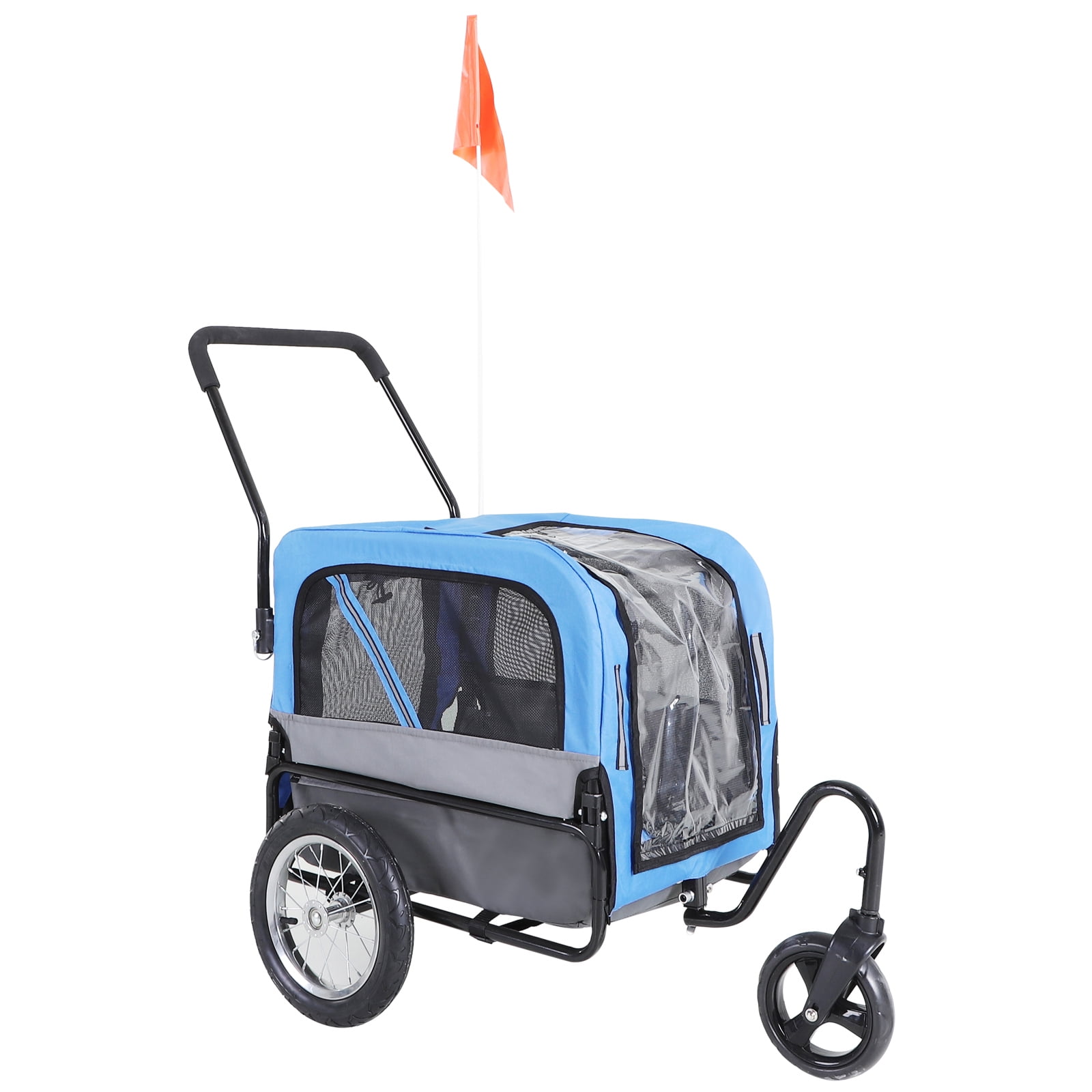 Aosom Elite-Jr 2-in-1 Dog Pet Bicycle Trailer/Stroller with Swivel Wheel 