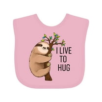Inktastic I Live to Hug Cute Sloth on a Branch Boys or Girls Baby Bib