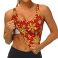 thumbnail image 3 of Pofeuu Christmas With Gold Snowflakes Print Sports Bra for Women Sexy Vest Yoga Running Gym Fitness Crop Bras Tops-Large, 3 of 8