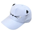 thumbnail image 4 of MKKAS Cute Cat Ears Baseball Hat for Girls, Pearl Bow Student Fashion Cap, Adorable Animal Style Sun Hat, Hats for Kids Girls, Aesthetic Ball Caps, Light Blue, 23*17*1, 4 of 4