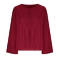 thumbnail image 4 of V Neck Tshirt Women Solid Color Tops Button V Neck T-Shirts Blouse V Neck Tops for Women V Neck T Shirts Women V Neck T Shirts for Women T Shirts for Women Fashion, 4 of 6