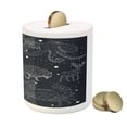 thumbnail image 3 of Blue and White Piggy Bank, Celestial Constellation Deer Bison Crab Octopus, Ceramic Coin Bank Money Box for Cash Saving, 3.6" X 3.2", Dark Blue and White, by Ambesonne, 3 of 4