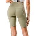 thumbnail image 5 of 2 Pack Women's High Waisted Long Biker Shorts With Pockets 9" Bermuda Length Active Short, 5 of 5