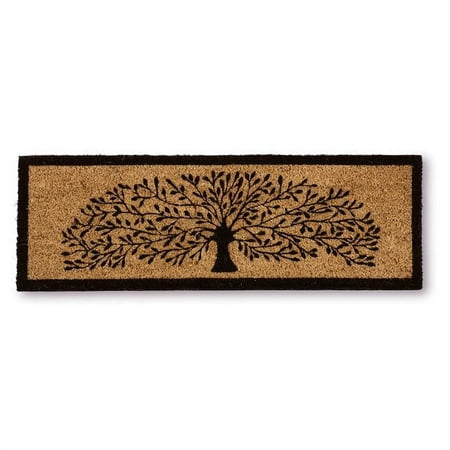 Abbott Collections AB-35-PFW-LE-790 10 x 30 in. Tree of Life Balcony Mat  Natural & Black - Small