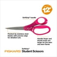 Fiskars Student Scissors, 7", Pointed, School Supplies for Kids 12