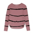thumbnail image 2 of YUNAFFT Girls Striped Long Sleeve T-Shirt Side Slit Hem Soft Stretch Cotton-Like Top for 4-14Y, 2 of 6