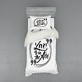 thumbnail image 1 of Ambesonne Saying Bedding Set 3 Pcs, Love Phrase Scribble Circle, Twin, Charcoal Grey Pale Grey, 1 of 3