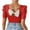 Red, variant on AherBiu Womens Tops Dressy Casual Blouse Ruched Short Sleeve Crewneck Bow Hollow Back Elegant Cute Shirts