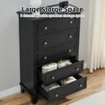 thumbnail image 6 of FOLDLIFE 5 Drawer Dresser for Bedroom,Chest of Drawers Closet with Metal Handle,Storage Organizer Dresser,Vintage Tall Dresser,Black, 6 of 9