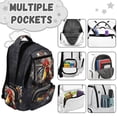 thumbnail image 7 of FKELYI 17 Inch Schoolbag for Kids Backpack with Multi-Pockets Splatter Rooster Print Daily Daypack for Elementary Student Rucksack for Outdoor Hiking Traveling, 7 of 7
