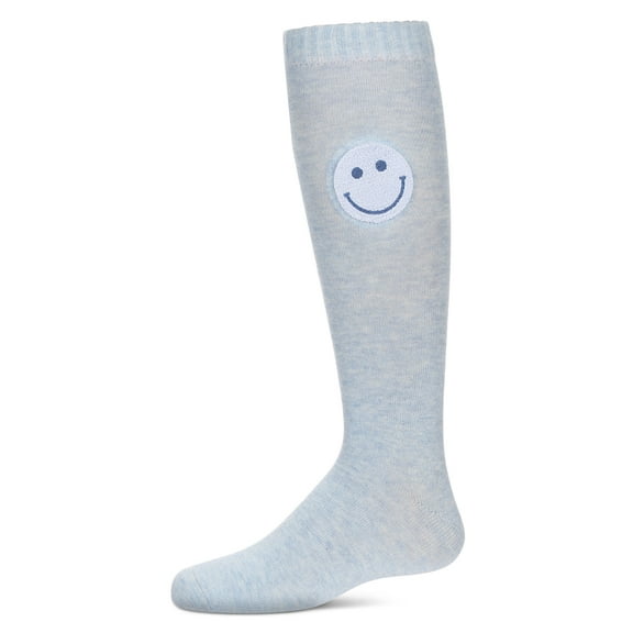 MeMoi Fuzzy Smiley Face Knee High Socks - Girls - Female, 8, Pink