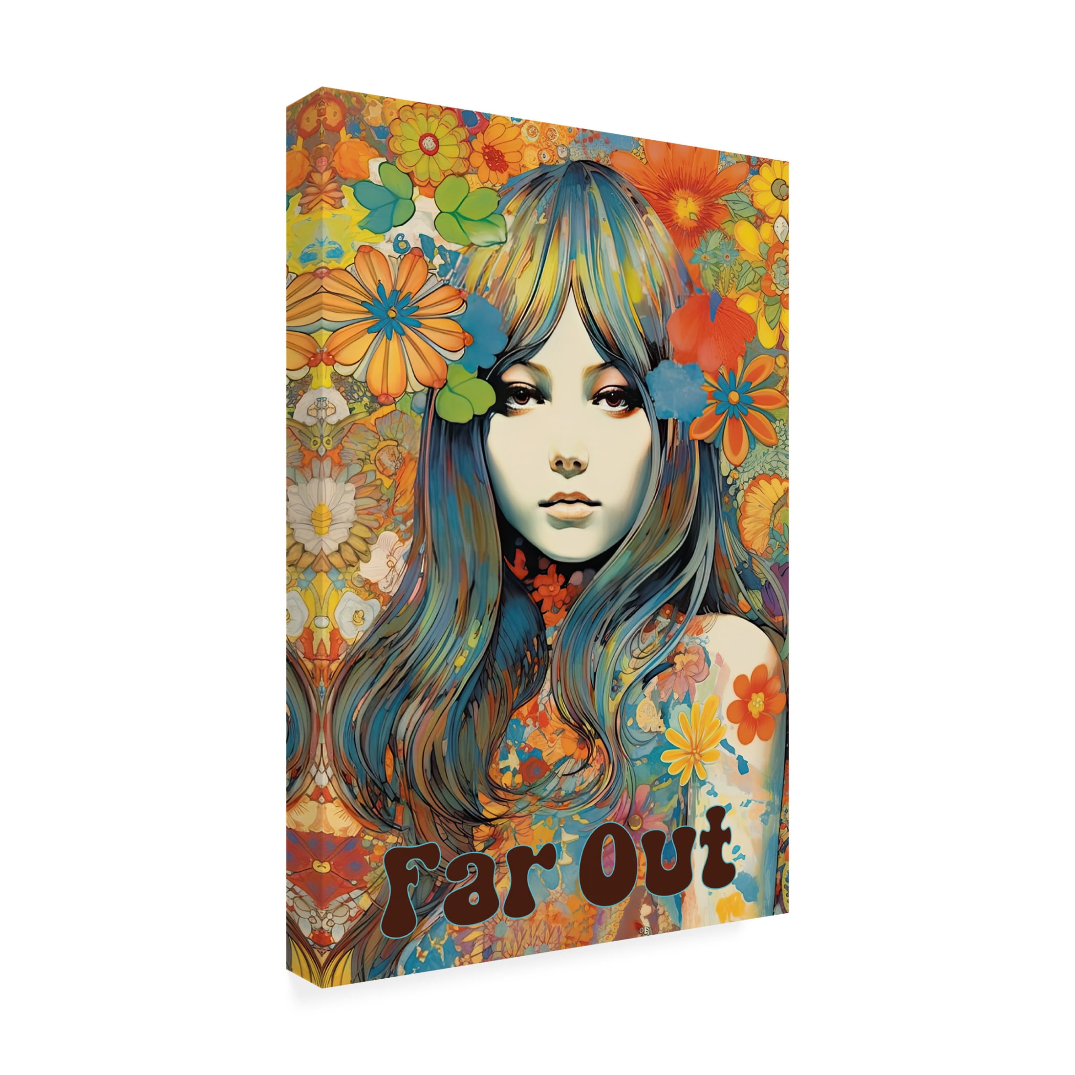 Canvas Wall Art - Sasha 'Hippie Chix III' Wall Art for Living Room, Bedroom, or Office Décor by Trademark Fine Art - 12 x 19 Inches
