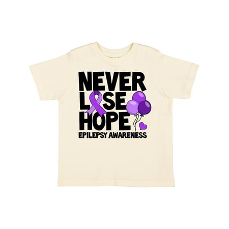 

Inktastic Never Lose Hope Epilepsy Awareness with Balloons and Purple Ribbon Gift Toddler Boy or Toddler Girl T-Shirt