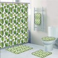 thumbnail image 1 of EREHome Leaf Tropical Jungle Rainforest Leaves Palm Mango Tree Wild Leaves 5 Piece Bathroom Set Shower Curtain Bath Towel Bath Rug Contour Mat and Toilet Lid Cover, 1 of 2