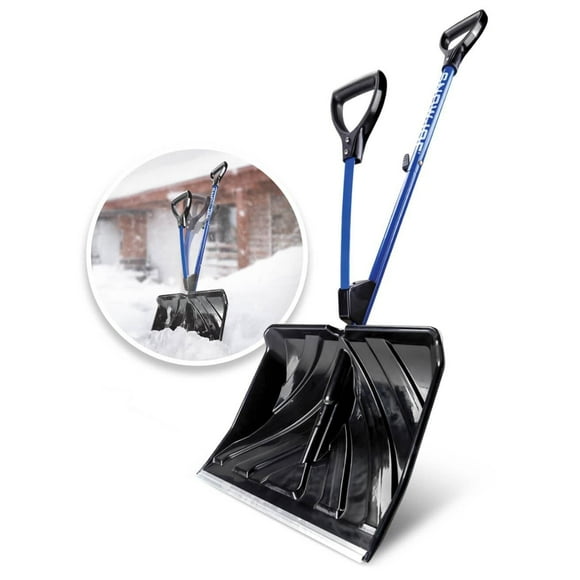 Snow Joe SJ-SHLV01 Shovelution Strain-Reducing Snow Shovel, 18-Inch, Spring Assisted Handle