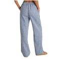 thumbnail image 6 of KPOPLK Wide Leg Pants for Woman Stretchy Work Dress Pants Women Trendy Business Casual Outfits Comfort Fit Slacks Trousers(Blue,S), 6 of 9