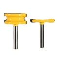 thumbnail image 1 of TFixol 2 PCS Router Bit T-type Arc Milling Cutter with 1/4-inch Shank Electric Wood Edge Trimmer Engraver Surface Milling Cutter for Woodworking, 1 of 7
