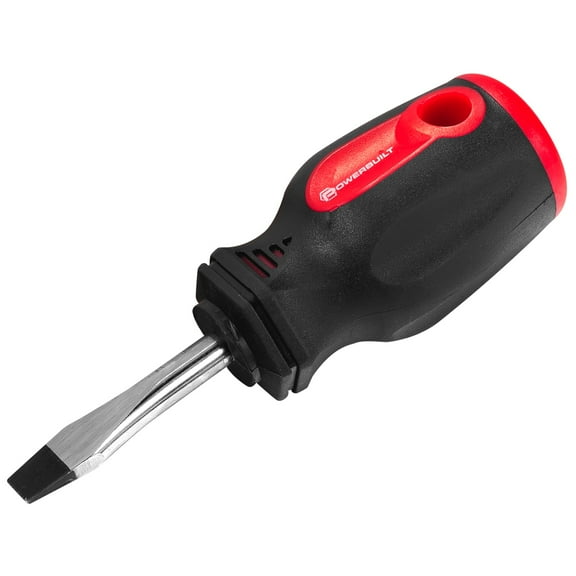 Powerbuilt 1/4 x 1-1/2 Inch Slotted Screwdriver with Double Injection Handle - 646170
