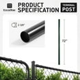 thumbnail image 2 of Fencer Wire 6 FT Black Chain Link Fence Terminal Post, Terminal Post with 2-3/8” Outside Diameter, Chain Link Fence Parts, Hardware, Accessories, Pack of 5, 2 of 9