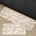 thumbnail image 2 of 2 Piece Kitchen Mat, Anti-Fatigue Cushioned Kitchen Mats Set for Floor, Waterproof Non Slip Comfort Standing Mat, Scandi Minimalist Kitchen Rug, 17"x30"+17"x47", Khaki Tan Geo Brushstroke, 2 of 6