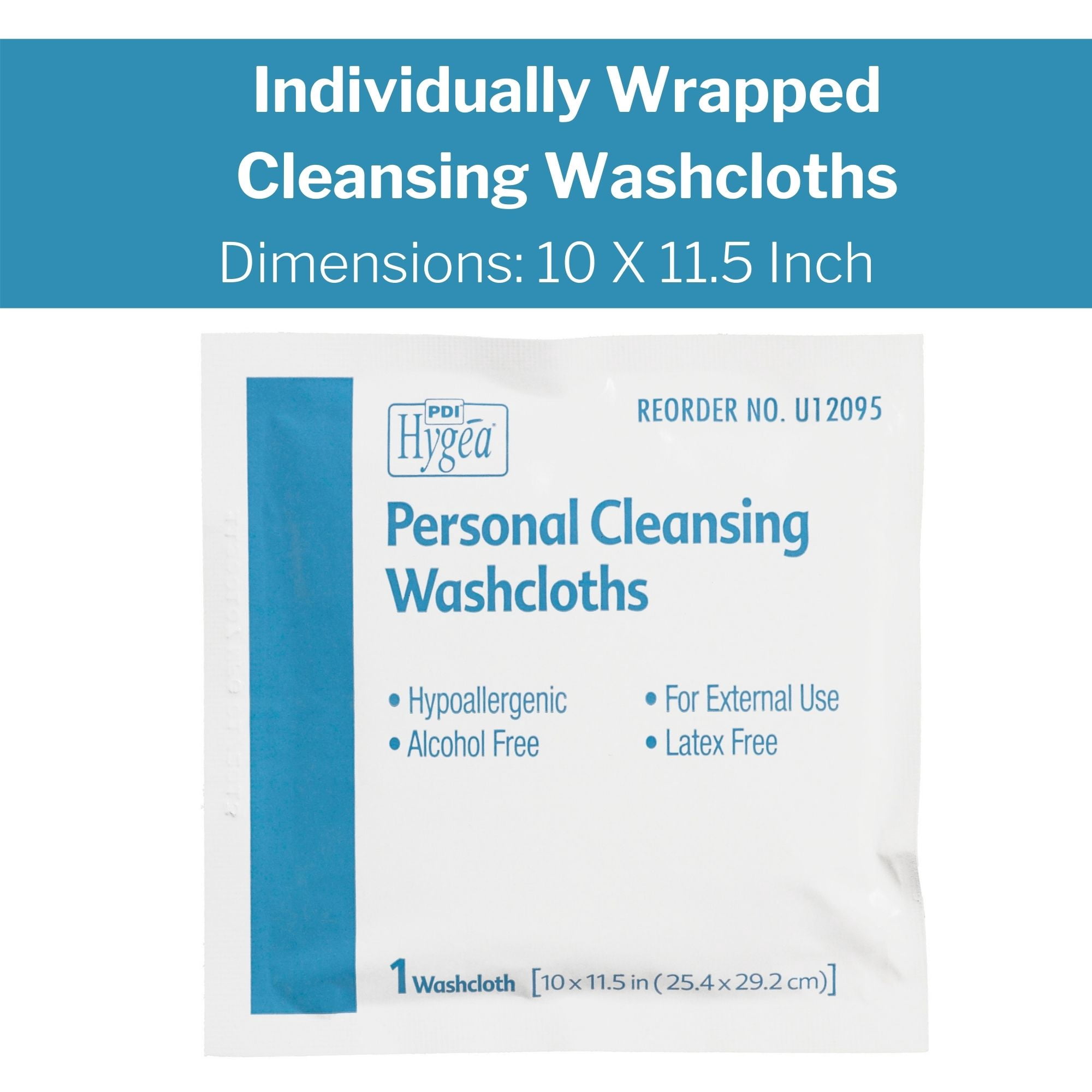 Hygea Personal Cleansing Wipes, Individually Wrapped, 10 in x 11.5 in, 1 Count, 400 Packs, 400 Total