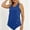 Blue, variant on Womens Casual Tank Top with Side Buttons - Asymmetrical Hem Loose Fit Crew Neck Sleeveless, Red,Size 2XL