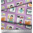 thumbnail image 2 of Soimoi Poly Georgette Fabric Penguin Ocean Printed Fabric 1 Yard 52 Inch Wide, 2 of 3
