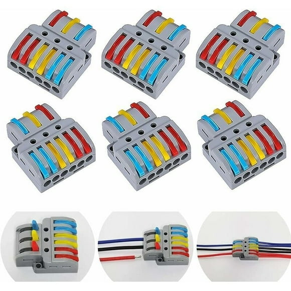 6 pieces terminal, electrical terminal, electrical connector, electrical sugar, quick electrical connector, electrical connection terminal, quick electrical connectors with lever, (3-6)