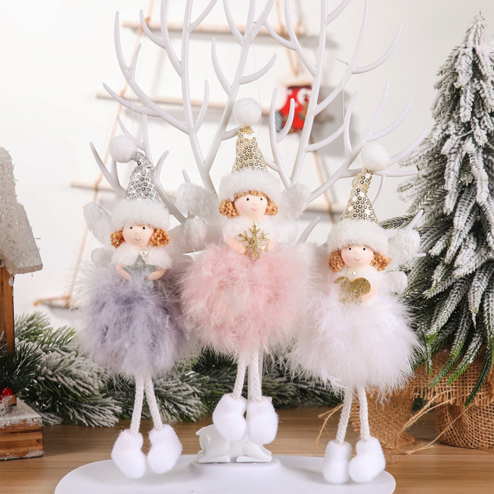 Amazon.com: 20 Pieces Christmas Tree Ornaments Hanging Angels Decor Xmas  Tree Fireplace Wooden Angel Ornaments Angel Pray Sign Christmas Season  Holiday Wedding Party Decorations for Children Teens (Lovely Style) : Home &