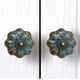 thumbnail image 3 of Juego de 6 tiradores decorativos de cerámica esmaltada para puertas de armarios, baños, armarios y cajones (azul), 3 of 5