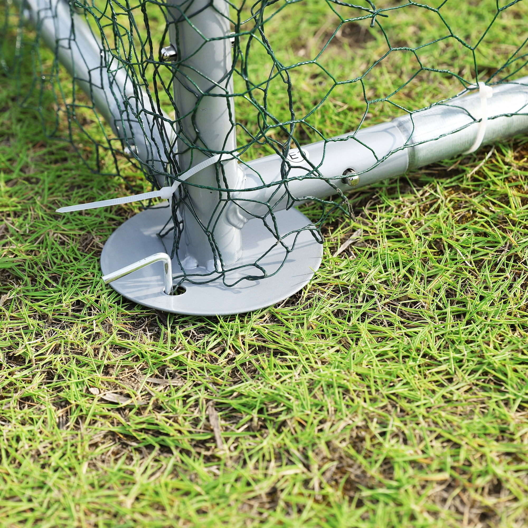 Pefilos 12.5'L Outdoor Metal Large Chicken Coop, 3 Support Steel Wire Impregnated Plastic Net Cage, Hen Run House Rabbits Habitat Pen with Waterproof and Anti-Ultraviolet Cover, Silver Pefilos 12.5'L Outdoor Metal Large Chicken Coop, 3 Support Steel Wire Impregnated Plastic Net Cage, Hen Run House Rabbits Habitat Pen with Waterproof and Anti-Ultraviolet Cover, Silver